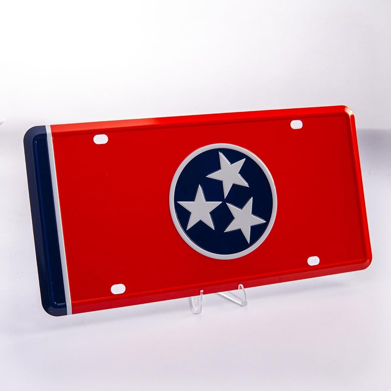 Pickwicks Tennessee State Flag License Plate – Embossed HD Aluminum – Volunteer State Pride – Decorative Car Tag – 6”x12” Novelty Metal Sign - Image 3
